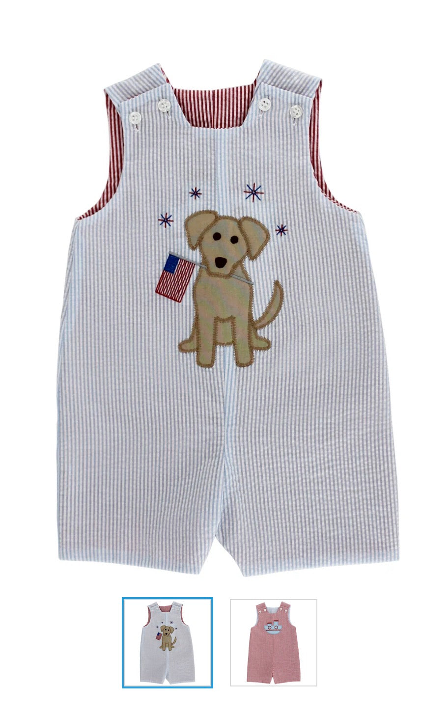 The Bailey Boys Patriotic Pup - Reversible John John - Persnickety Shop
