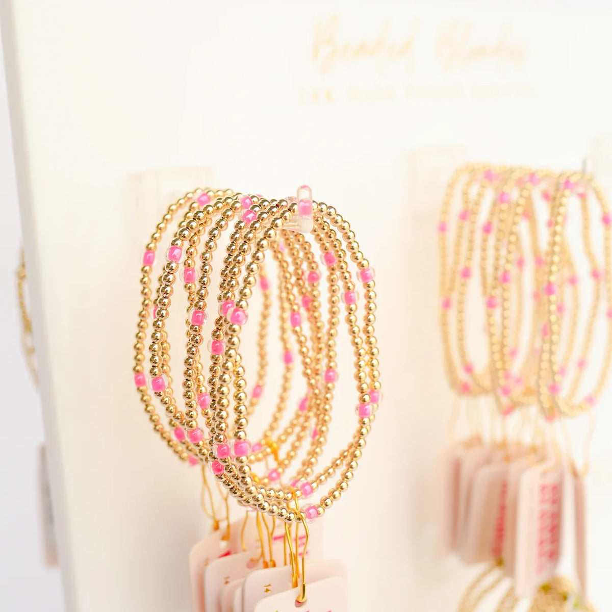 Beaded Blondes Hot Pink Poppi Bracelet 6.75 inch