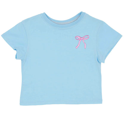 Azarhia Pink Glitter Bow Boxy Tee