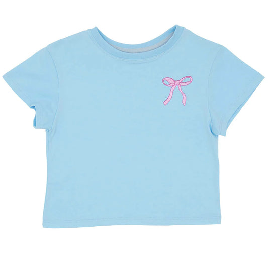 Azarhia Pink Glitter Bow Boxy Tee