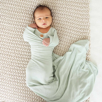 All Bamboo Waffle Swaddle Blankets: Eucalyptus - Persnickety Shop