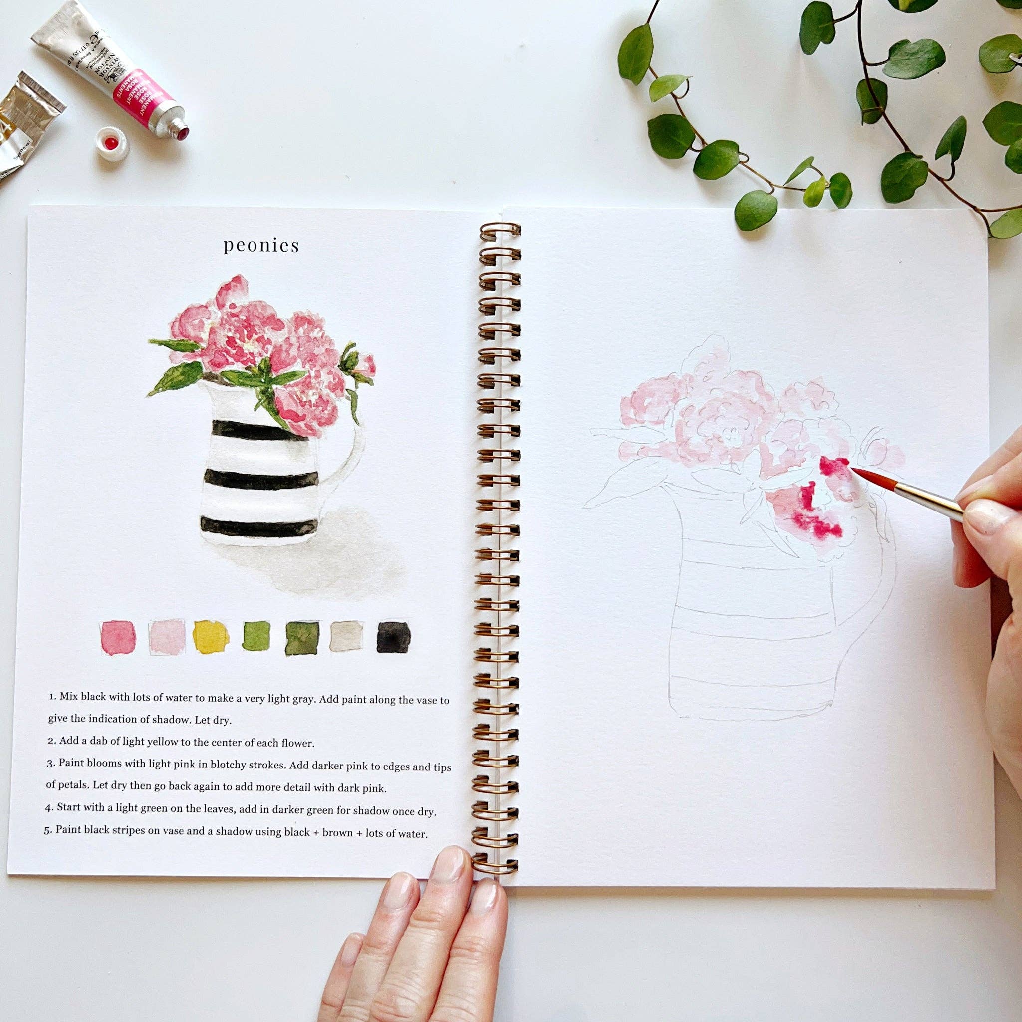 Bouquets watercolor workbook - Persnickety Shop