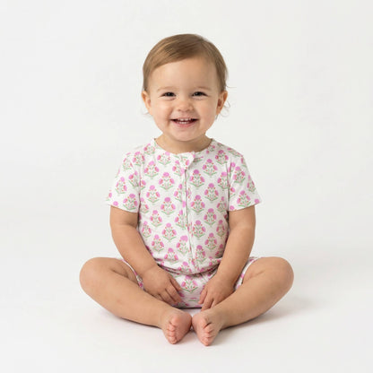 Pink Posy Short Sleeve & Shorts Bamboo Sleeper