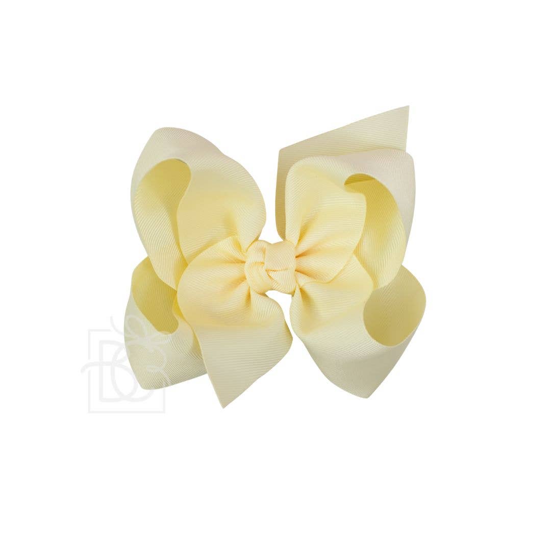 Signature Grosgrain Bow on Clip (New Colors): Baby Blue / 5.5" Huge - 2.25" Ribbon on Alligator Clip