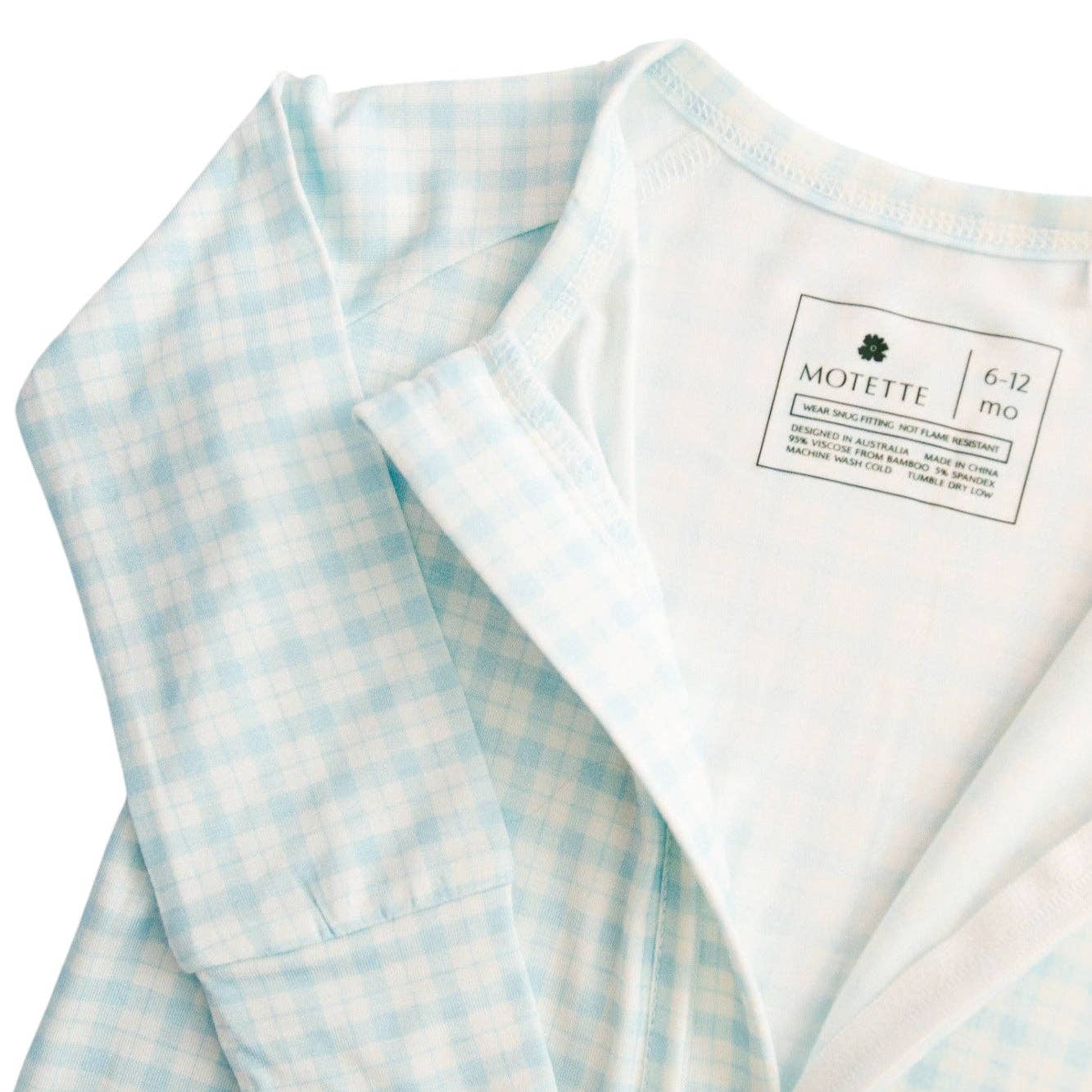 Coastal Check Bamboo Sleeper: 6-12M - Persnickety Shop
