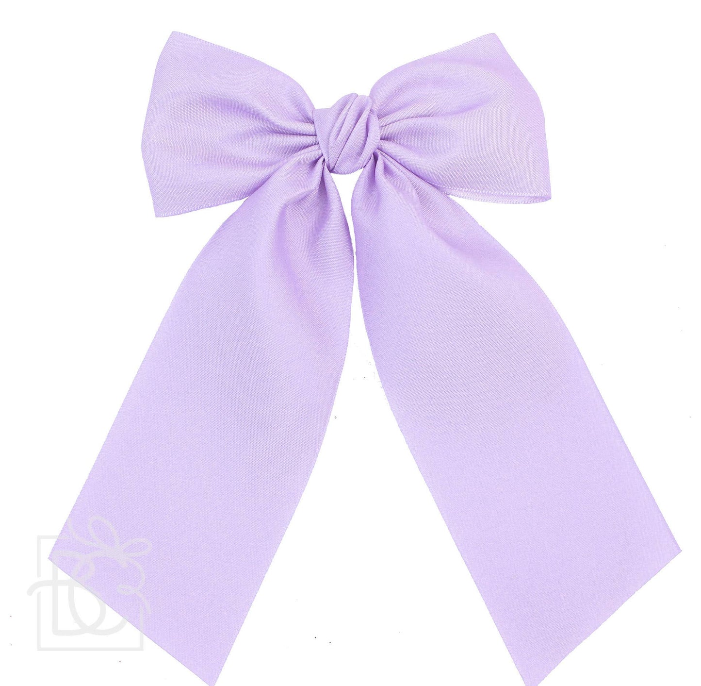 OPAQUE SATIN BOW W/ EURO KNOT & TAILS ON ALLIGATOR CLIPS: Antique White / 4.5" Large - Persnickety Shop