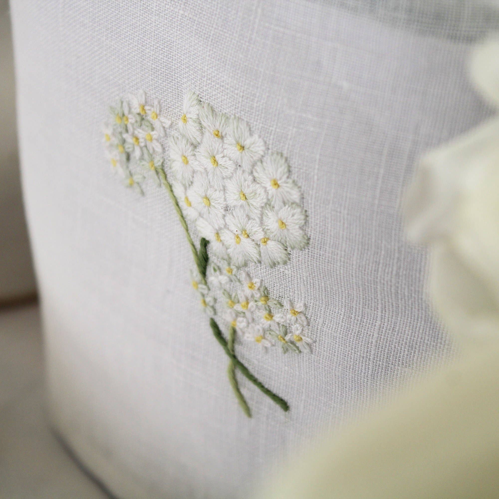 Hydrangea Linen Tissue Box Cover White - Persnickety Shop