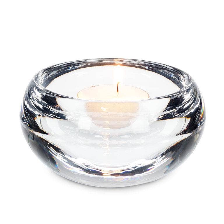 Thick Heavy Base Low Bowl Tealight Holder - 4"D - Persnickety Shop