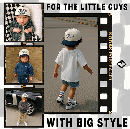 Kids/Baby Two Tone Vintage Cap - Cool Kids Club (Navy/Beige): Infant (0-12 Months)