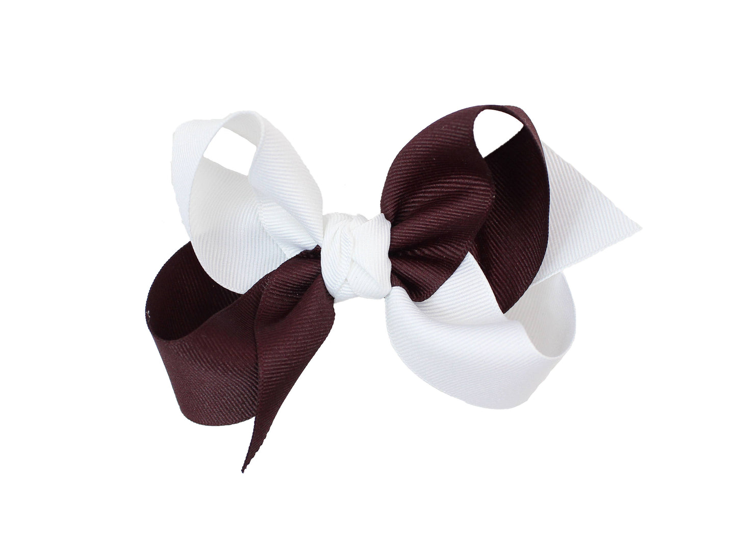 COLLEGIATE CRISSCROSS BOWS: WHITE/ CRANBERRY / 6.5" JUMBO