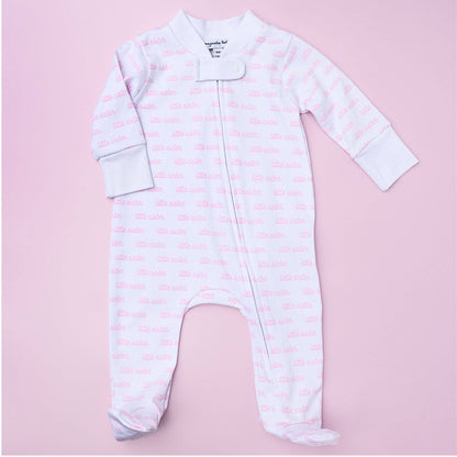 Little Sister Print Zip Footie: 12 Months - Persnickety Shop