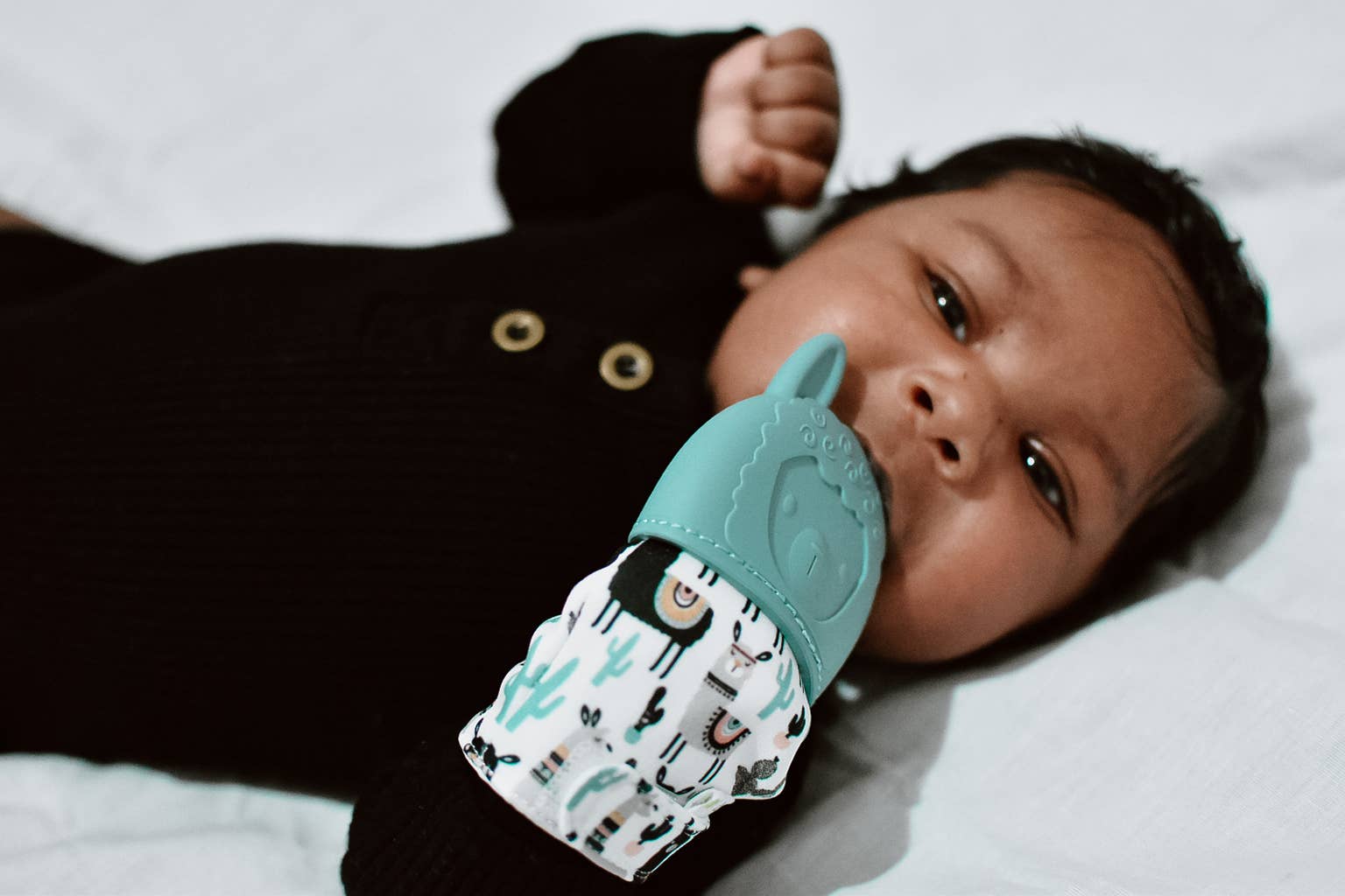 Itzy Mitt™ Silicone Teething Mitts: Dinosaur