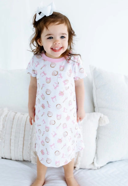Magnolia Baby Precious Lil' Sluggers Short Sleeve Nightdress - Pink - Persnickety Shop