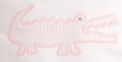 Magnolia Baby Gator Applique Short Pajamas - Pink - Persnickety Shop
