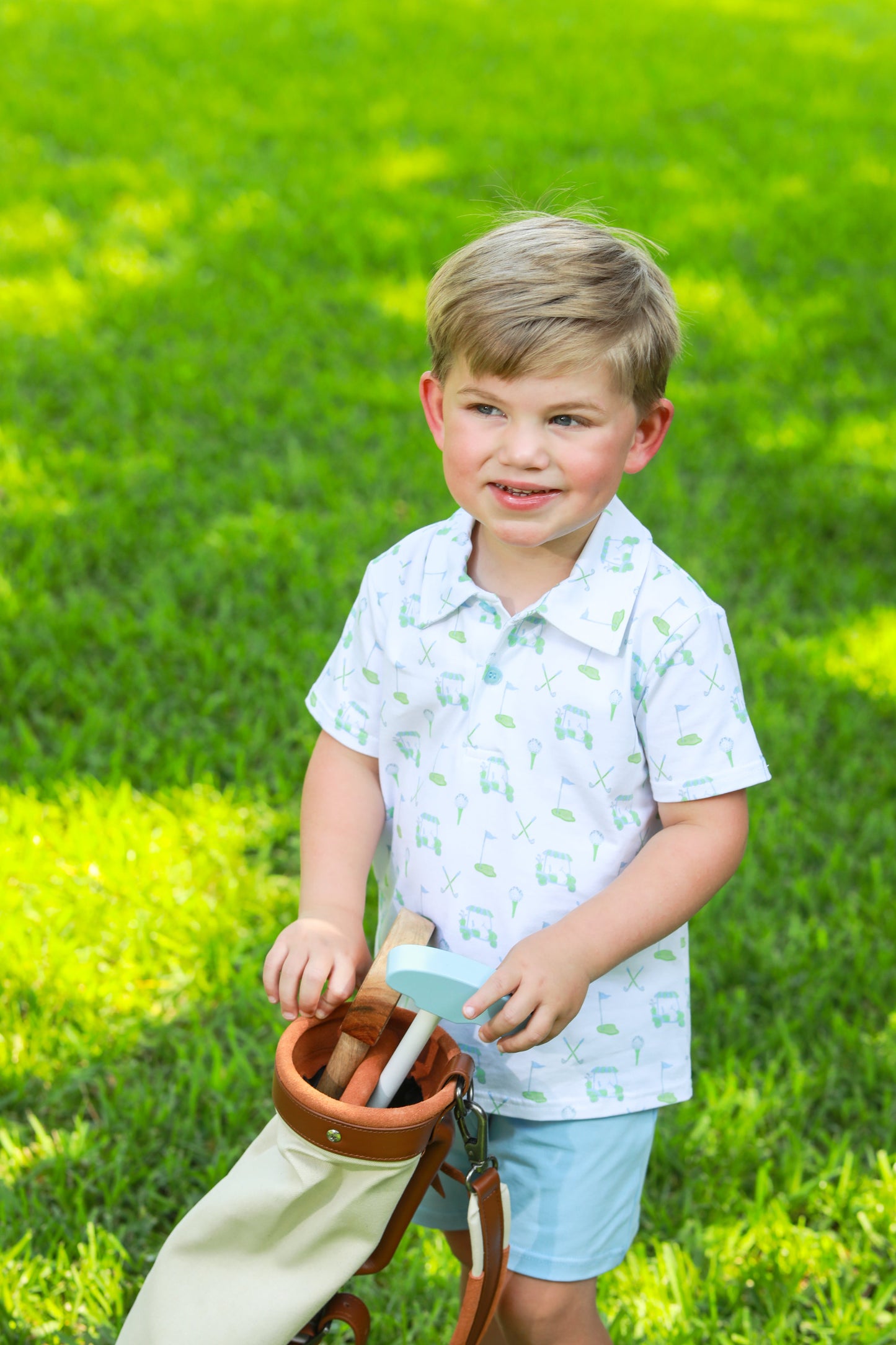 Trotter Street Kids Caddy Club Polo Short Set - Persnickety Shop