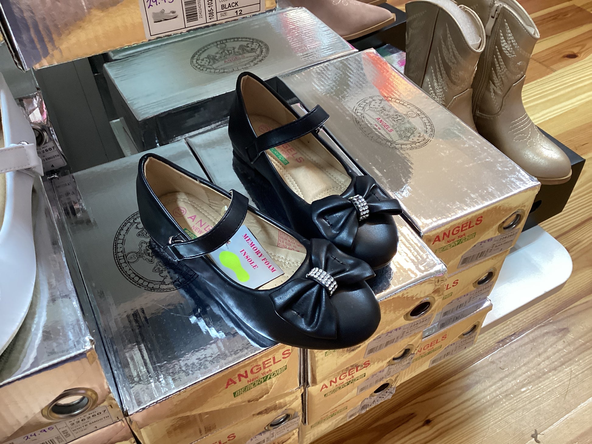 Girls Flat Dress Shoe in Matte Leather with Bow - Persnickety Shop