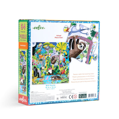 Eeboo Rainforest 64 Piece Puzzle - Persnickety Shop