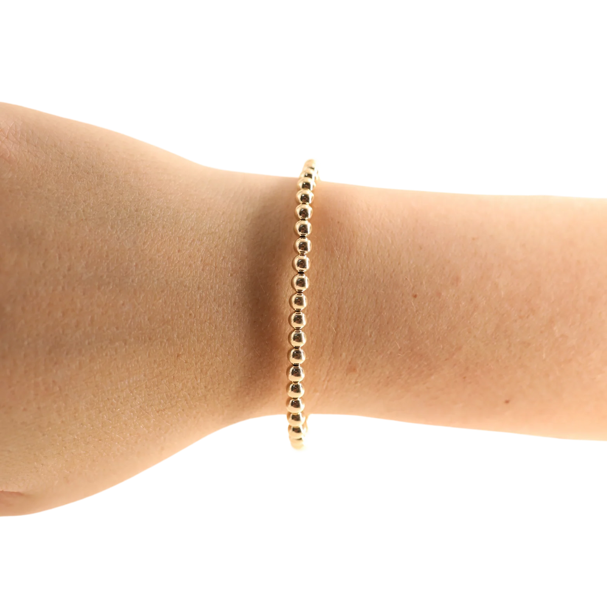 Beaded Blondes 4MM Gold Beaded Bracelet 6.75 inch