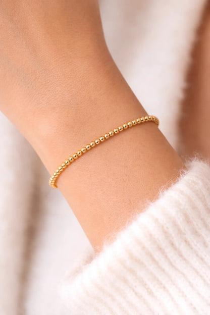 Beaded Blondes 2MM Gold Beaded Bracelet 6.75 inch