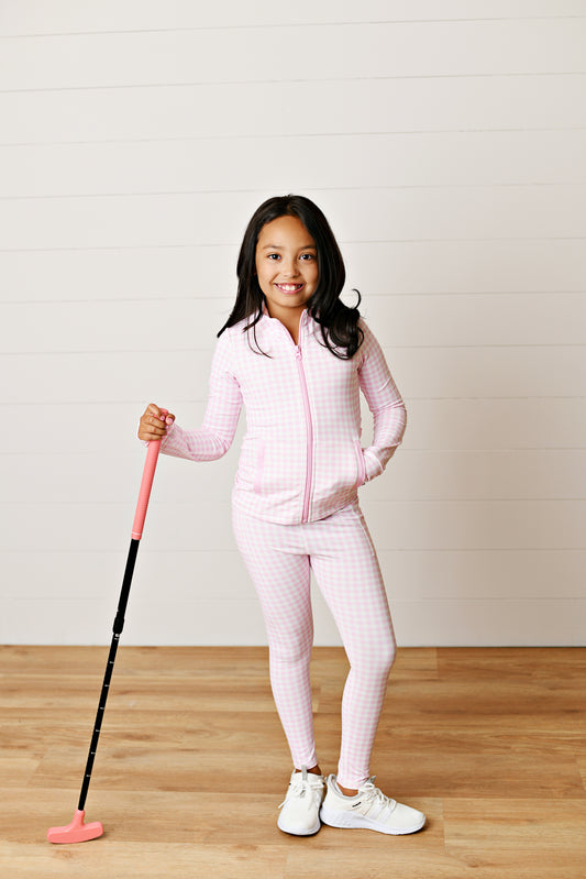 Swoon Pink Gingham Leggings