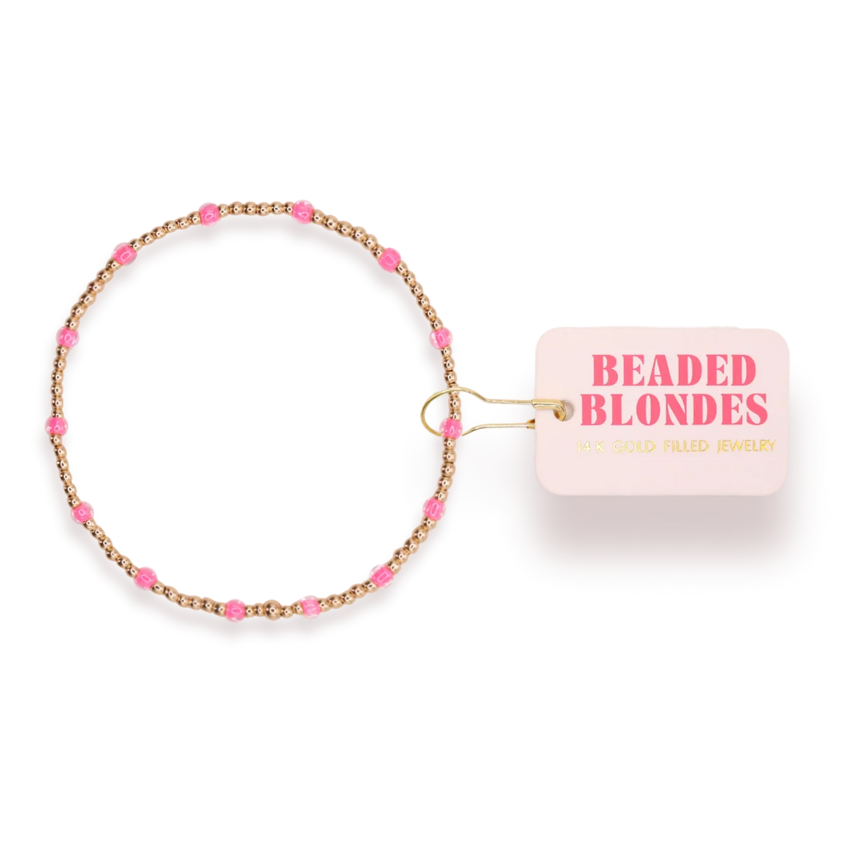 Beaded Blondes Hot Pink Dainty Poppi Bracelet 6.75 inch