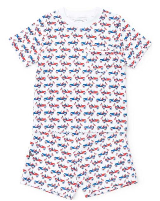 Lilia & Hayes Charles Boys' Short Set - Patriotic Jeeps - Persnickety Shop