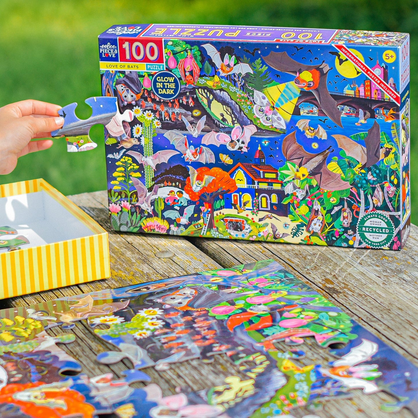 Eeboo Love of Bats 100 Piece Puzzle - Persnickety Shop