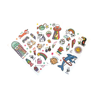 Ooly Tattoo-Palooza Glow in the Dark Temporary Tattoos - Bright & Funny - 3 Sheets - Persnickety Shop
