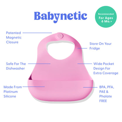 Babynetic Strawberry Dream
1 Silicone Bib / Measurements 9” x 10.5” - Persnickety Shop