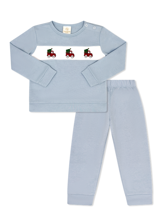 Lullaby Set- Bayou Play Set - Boardwalk Blue Knit, Christmas Truck - Persnickety Shop