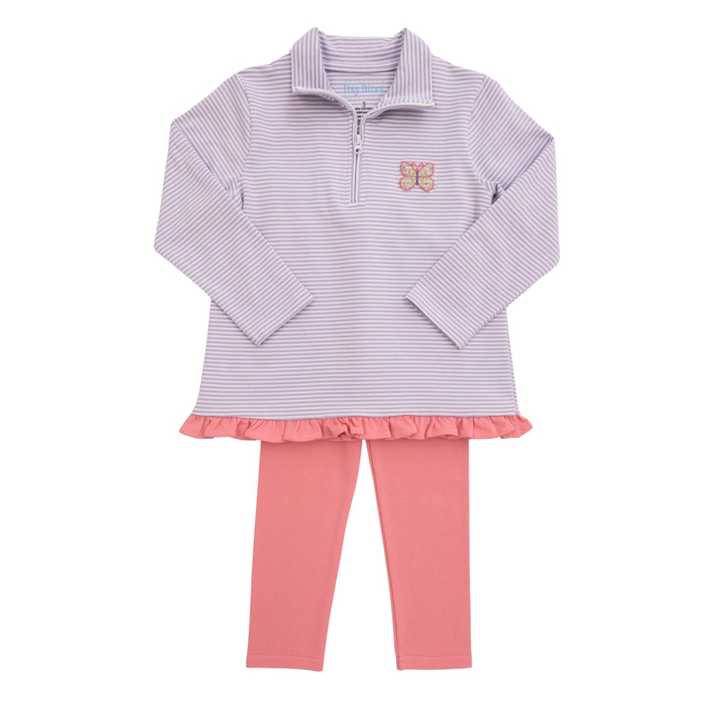 Itsy Bitsy Girls Butterfly 1/4 Zip Pullover Set