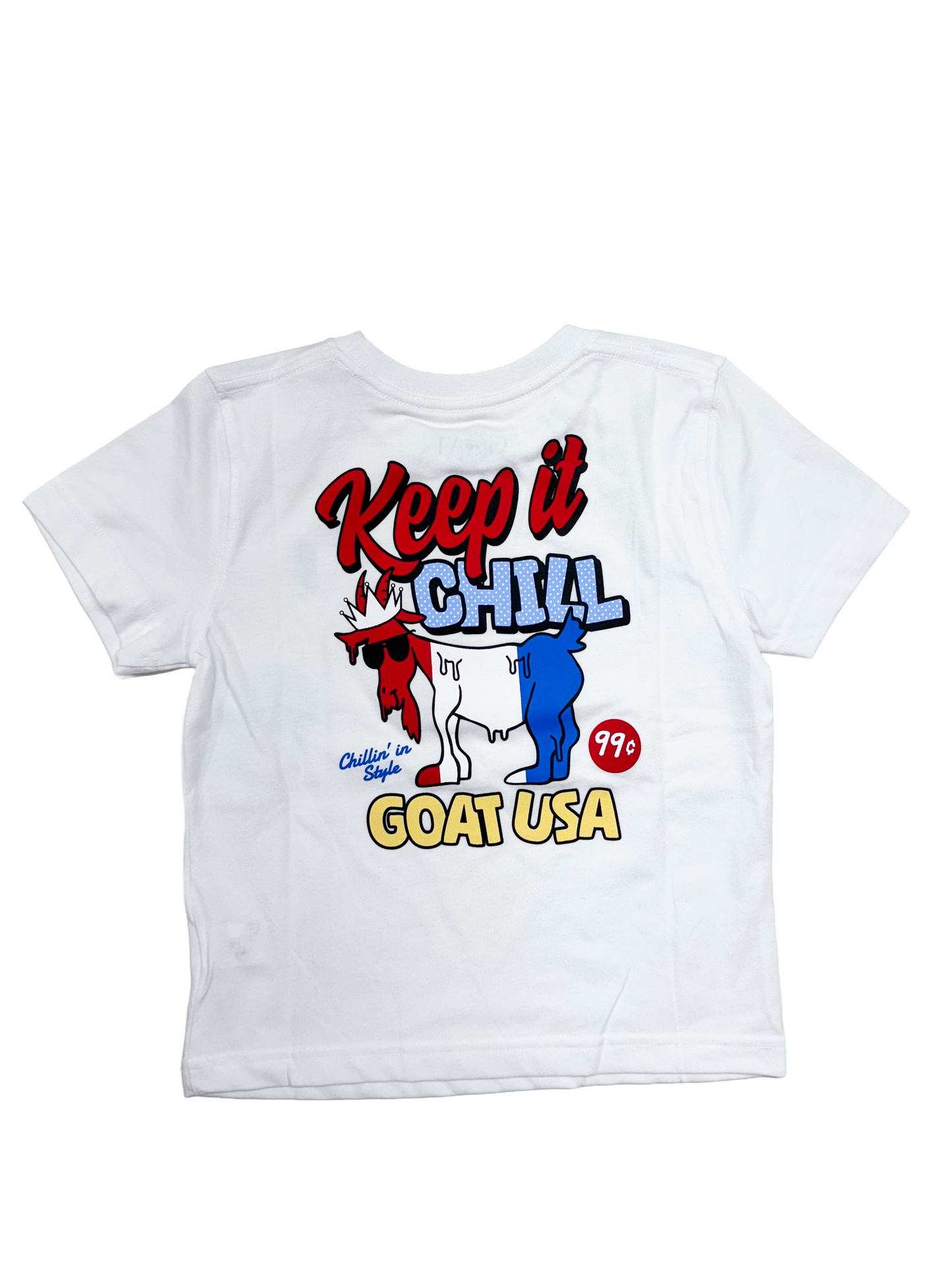 GOAT USA -CHILL KEEP IT CHILL T-SHIRT: WHITE - Persnickety Shop
