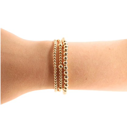 Beaded Blondes 5MM Gold Beaded Bracelet 6.75 inch