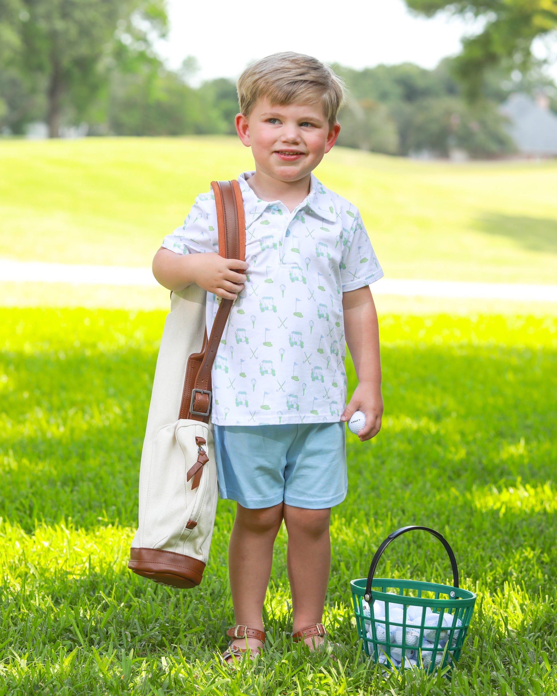 Trotter Street Kids Caddy Club Polo Short Set - Persnickety Shop
