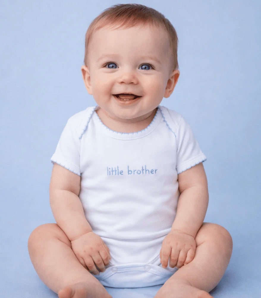 Little Brother Embroidered Short Sleeve Bodysuit - Persnickety Shop