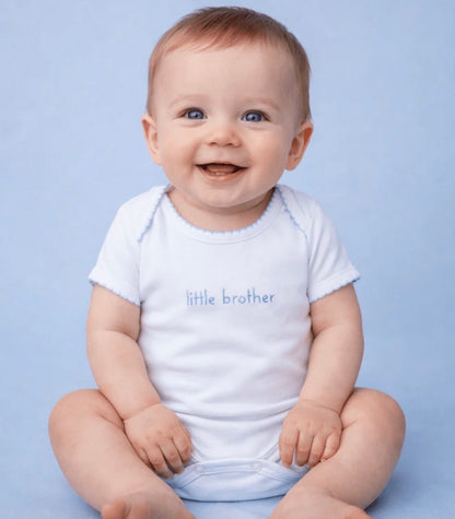 Little Brother Embroidered Short Sleeve Bodysuit - Persnickety Shop