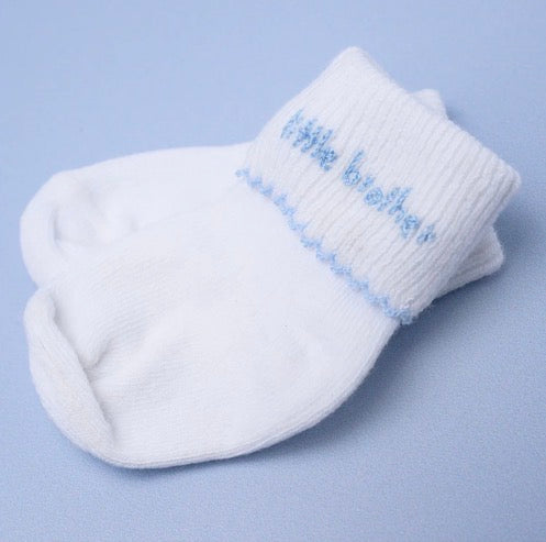 Magnolia Baby Little Brother Embroidered Socks - Persnickety Shop
