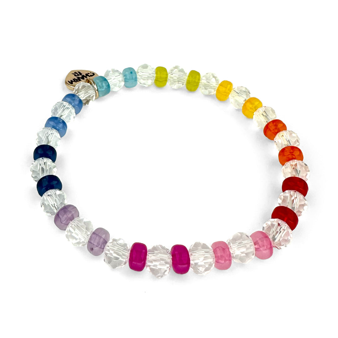 Clear Rainbow Stretch Bead Bracelet - Persnickety Shop