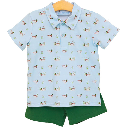 Trotter Street Kids Ducks in a Row Polo Short Set - Persnickety Shop