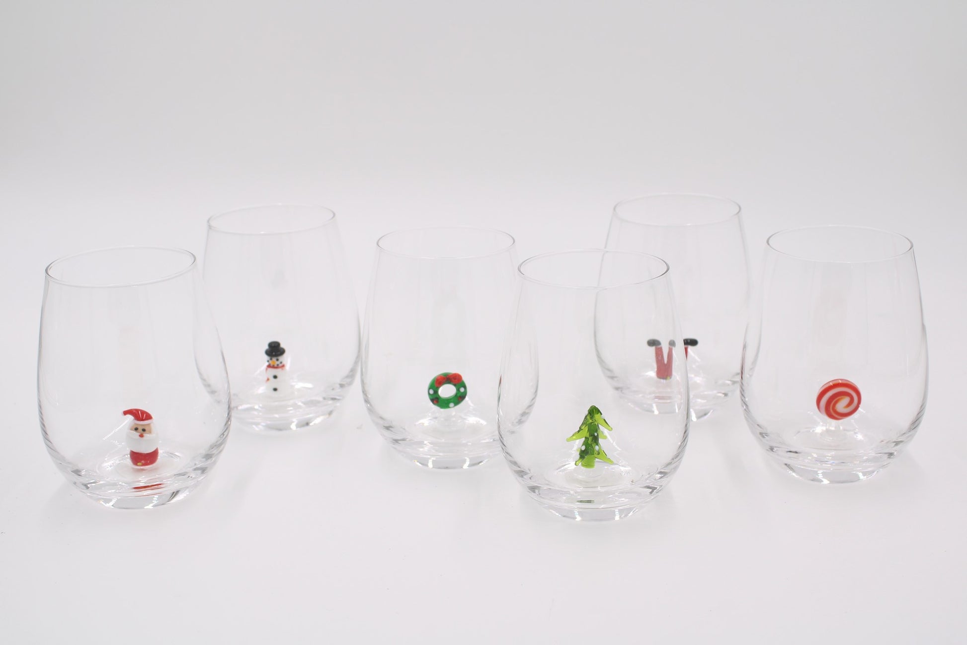 3x4" Stemless Wineglass with Decorative Icon - Persnickety Shop
