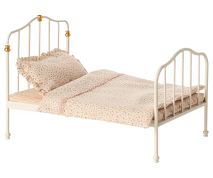 MAILEG Vintage bed, Mouse - Off white