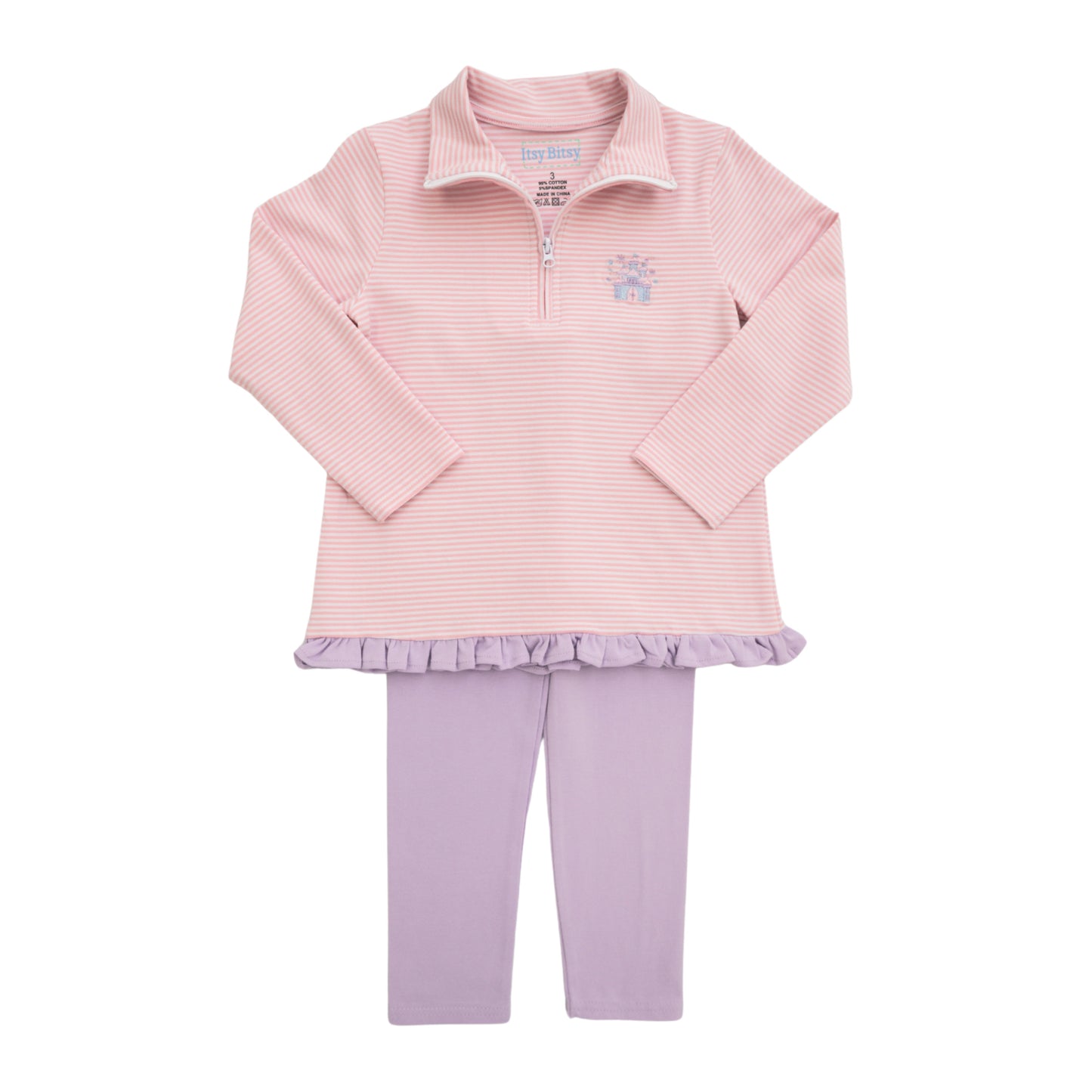 Itsy Bitsy Girls Castle 1/4 Zip Pullover Set