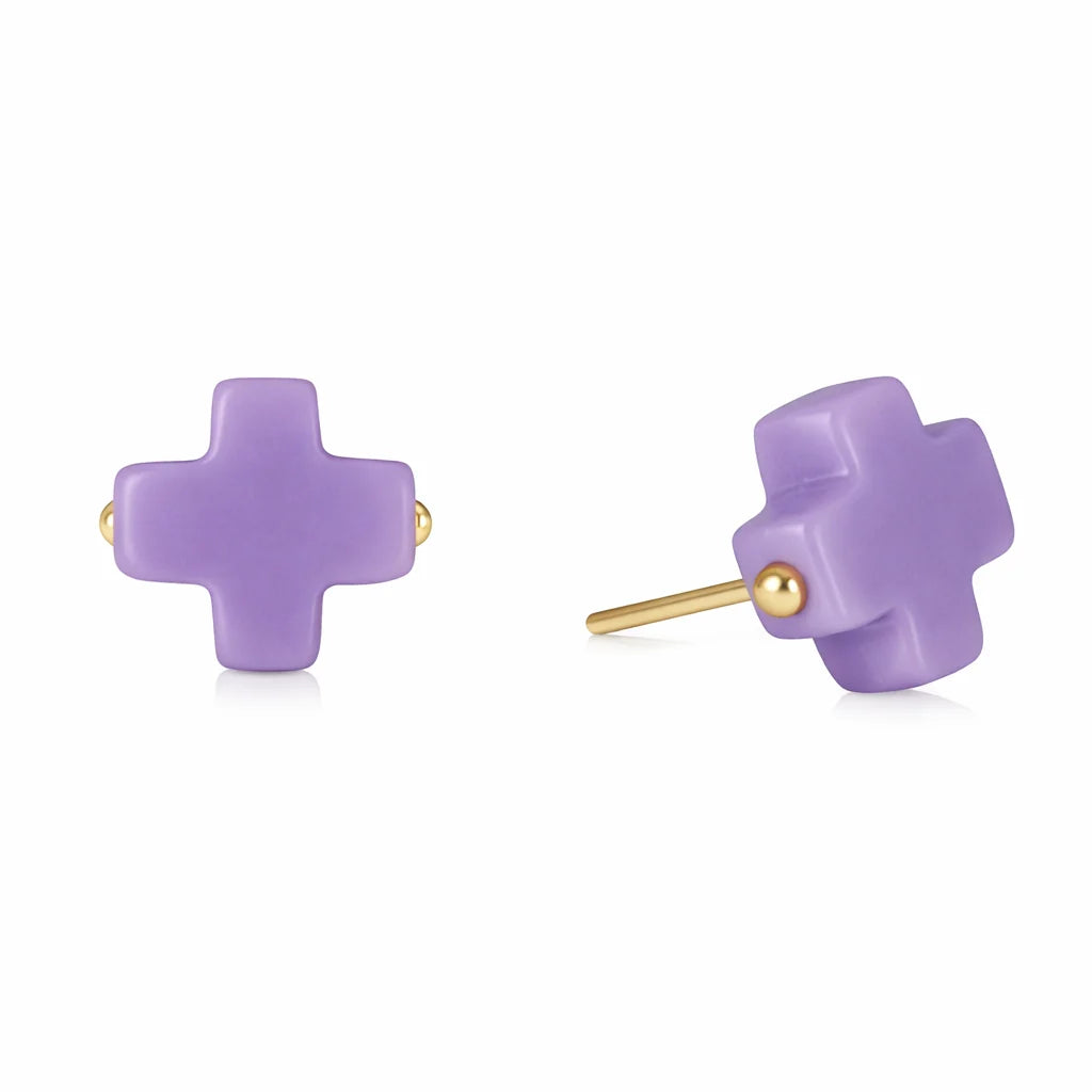 Enewton signature cross stud - purple