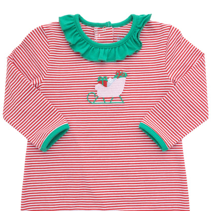 Itsy Bitsy Girls Ruffle Christmas Sleigh Romper