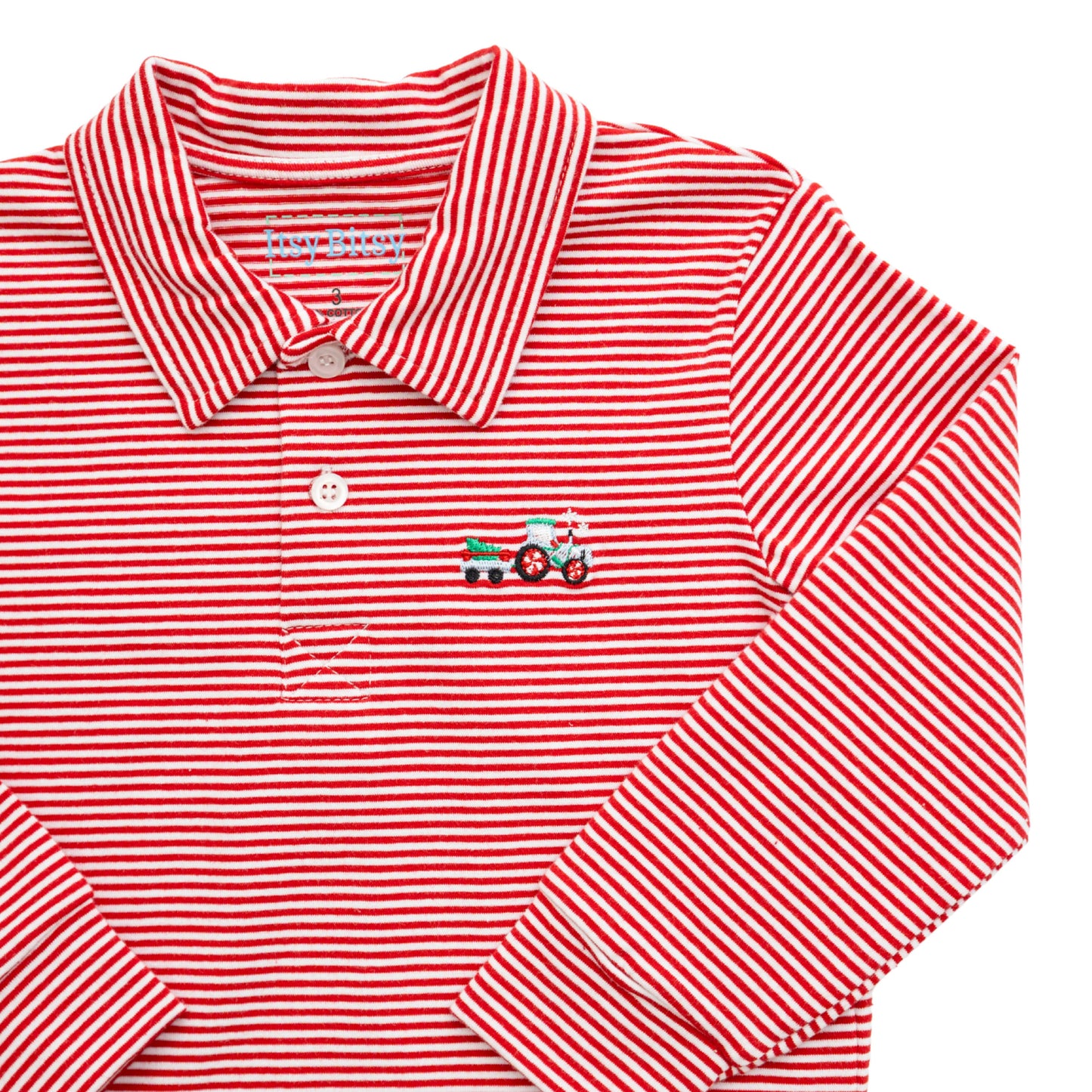 Itsy Bitsy Boys Christmas Tractor Polo