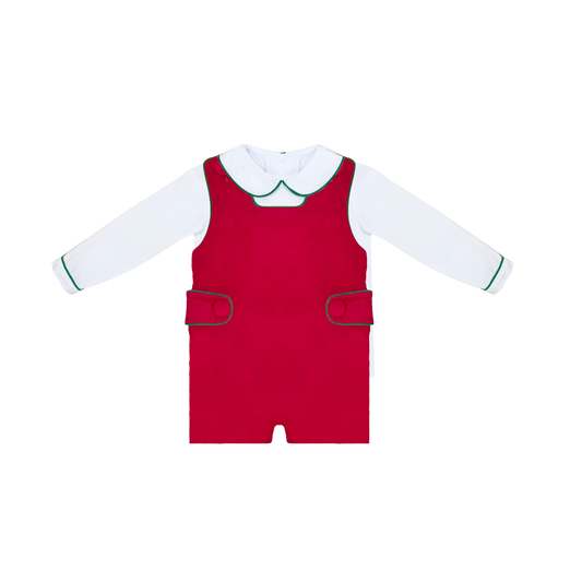 Zuccini  COLE SHORTALL SET, RED CORDUROY
