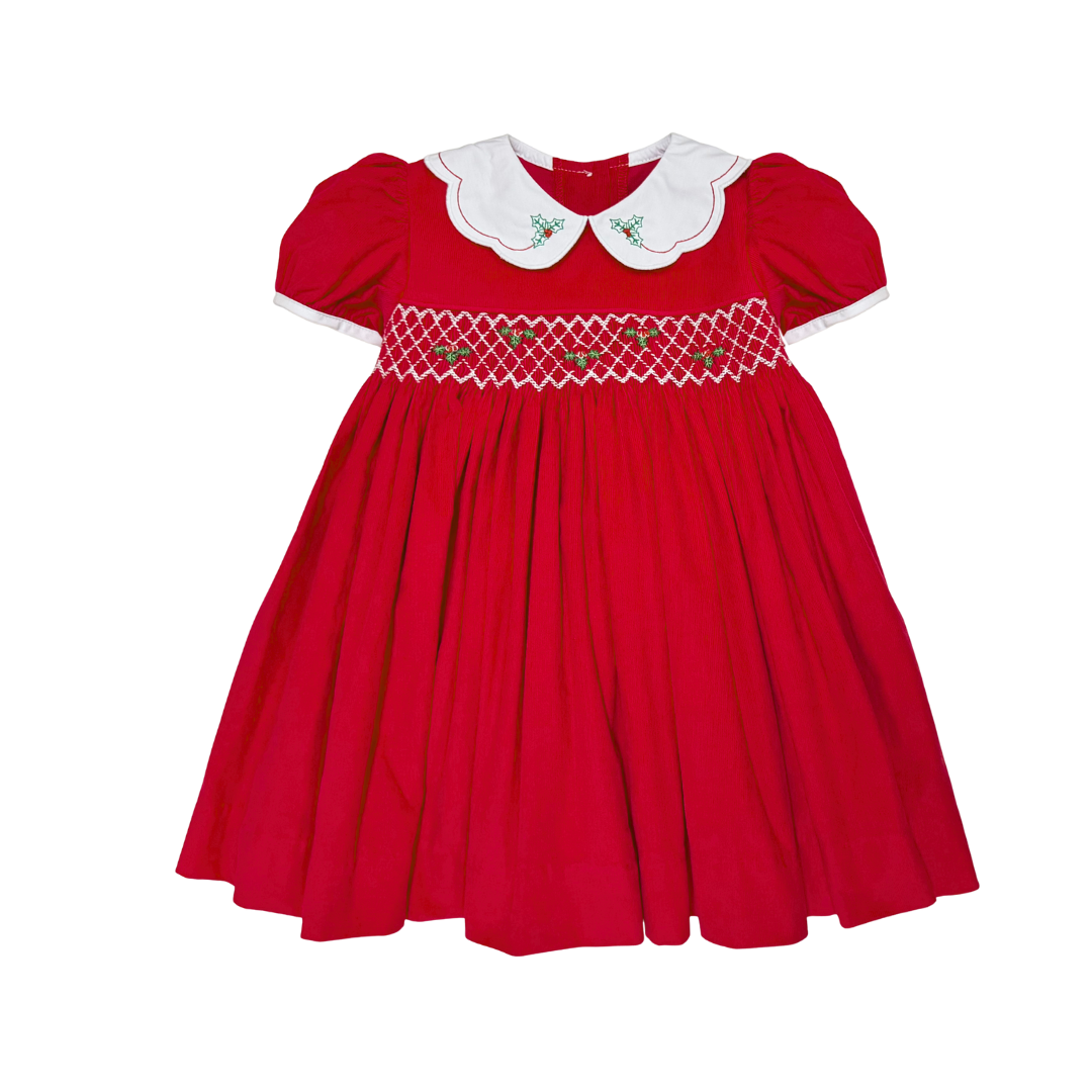 *PRE-ORDER* Zuccini HOLLY MARION DRESS, RED CORDUROY