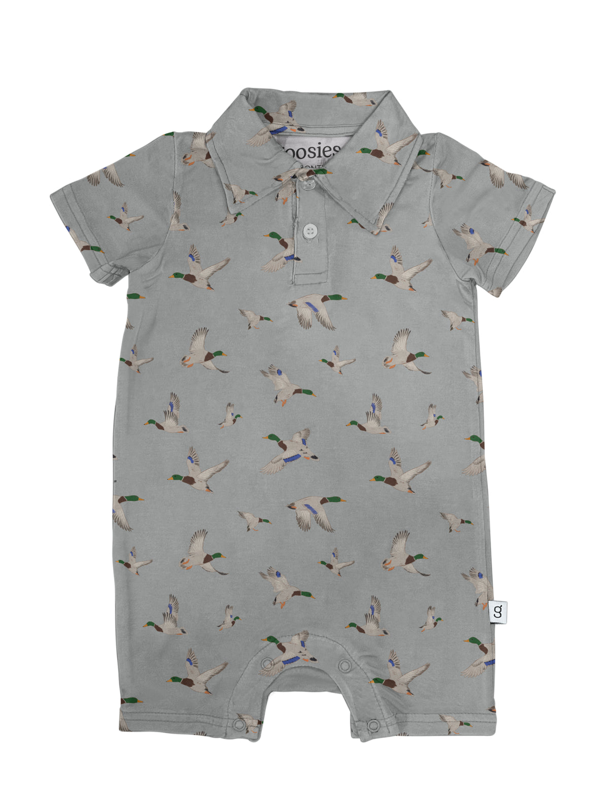 GOOSIES SHORT SLEEVE Polo Romper - Mallards