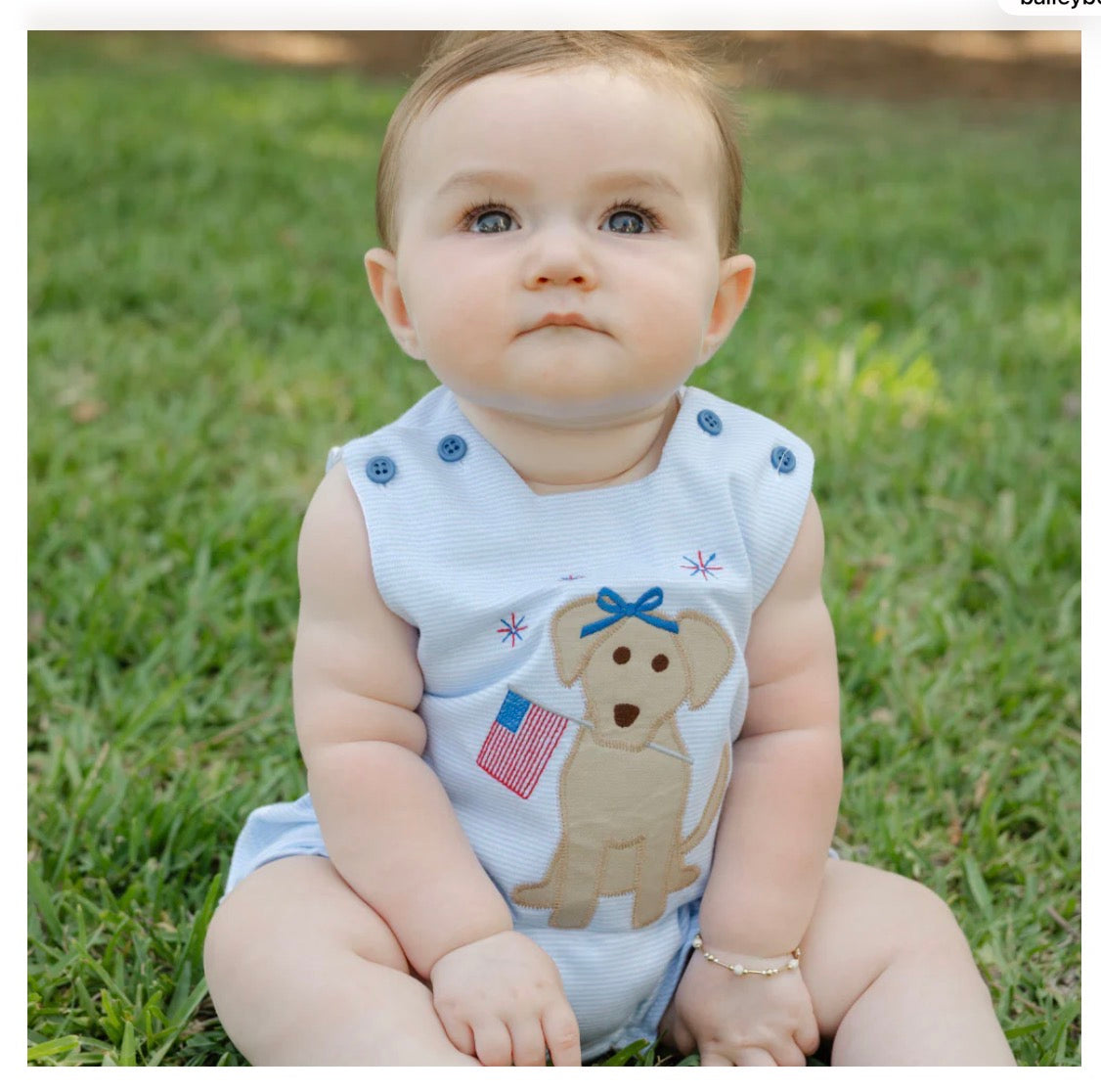 The Bailey Boys Patriotic Pup - Girls Knit Infant Bubble - Persnickety Shop