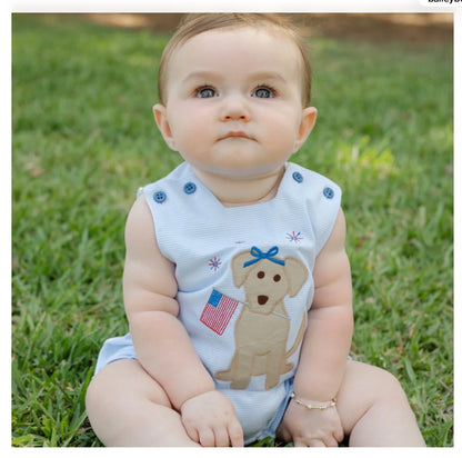 The Bailey Boys Patriotic Pup - Girls Knit Infant Bubble - Persnickety Shop
